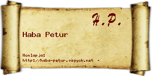 Haba Petur névjegykártya